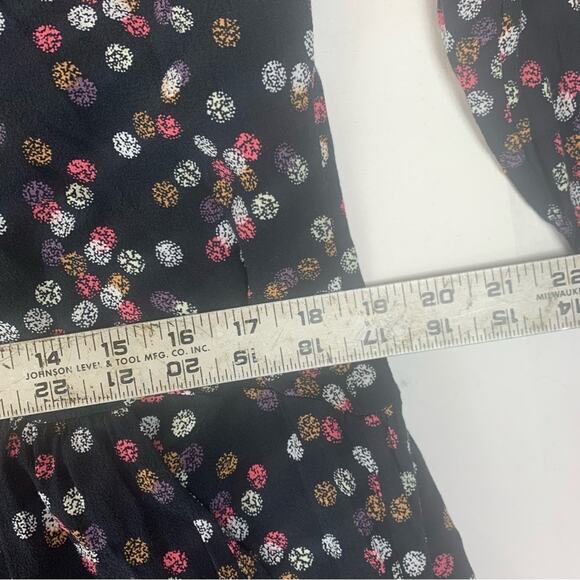 Garnet Hill women's size 14 polka dot Black White Dress Cuffed 3/4 Sleeves - Picture 7 of 12